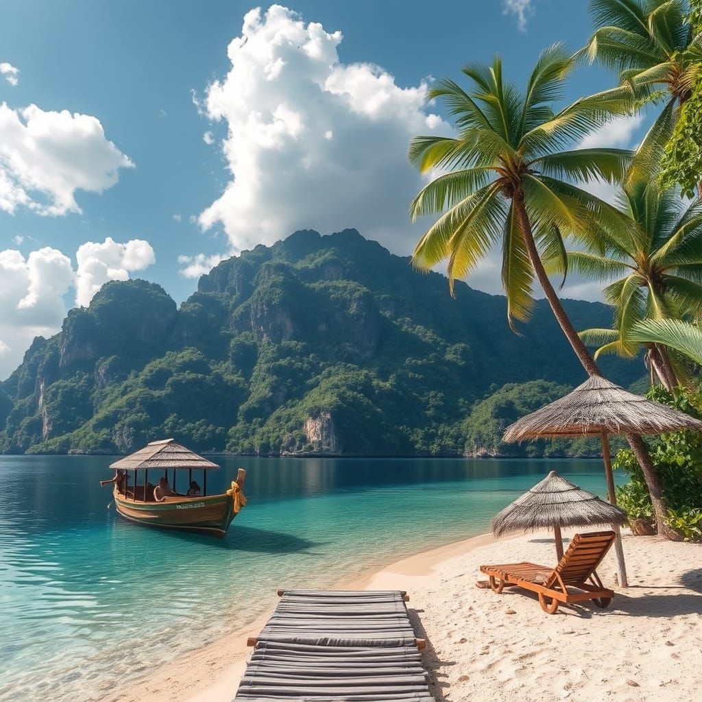 Tropical Island Oasis in Realistic Detail