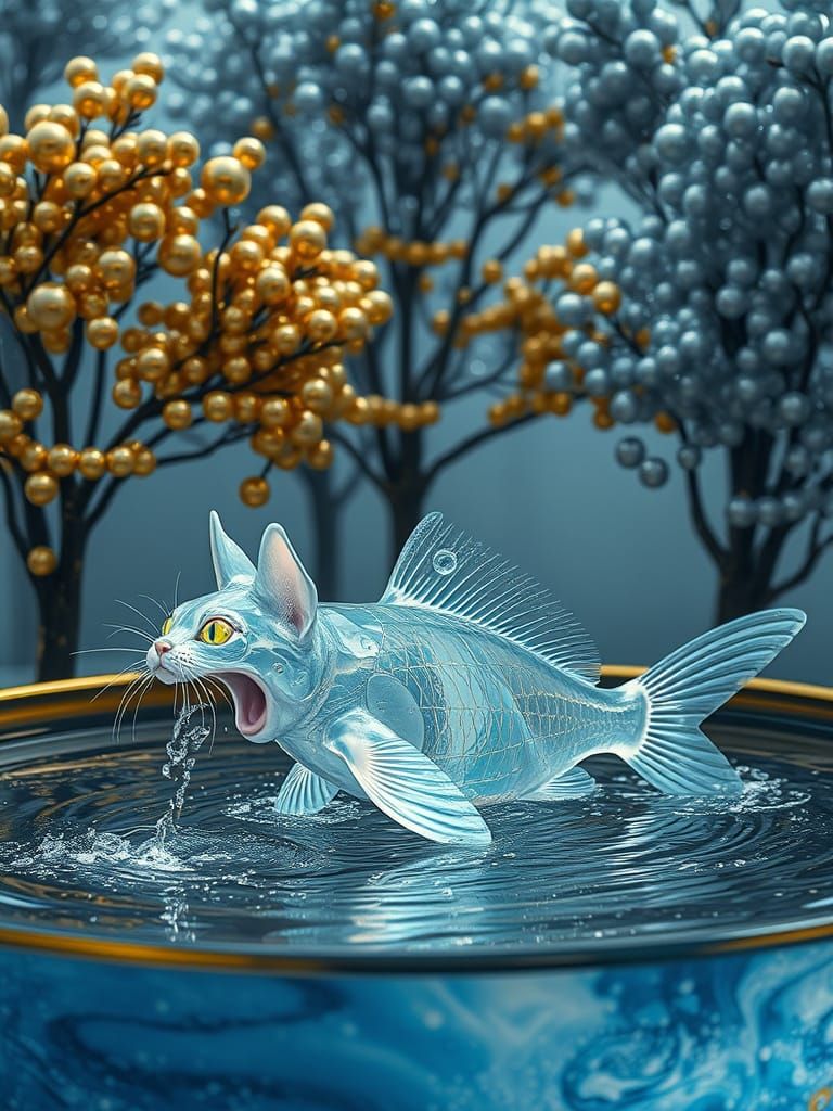 Enchanted Aquatic Scene in Vibrant Colors