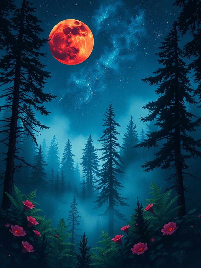 Mystic Moonlit Rainforest