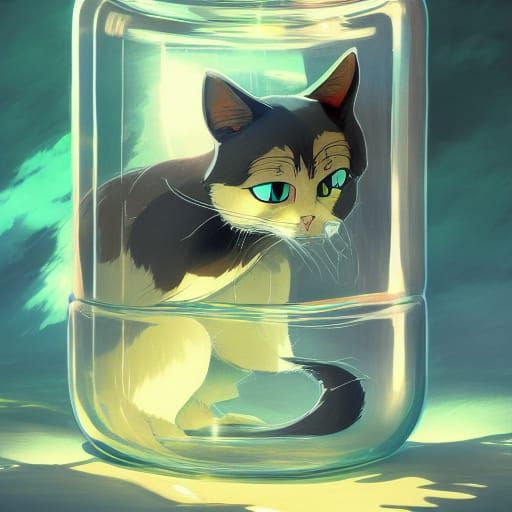 Worried cat stuck in bottle