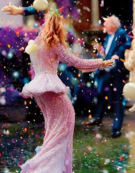 Florence Dances Fandango in Watercolor Confetti