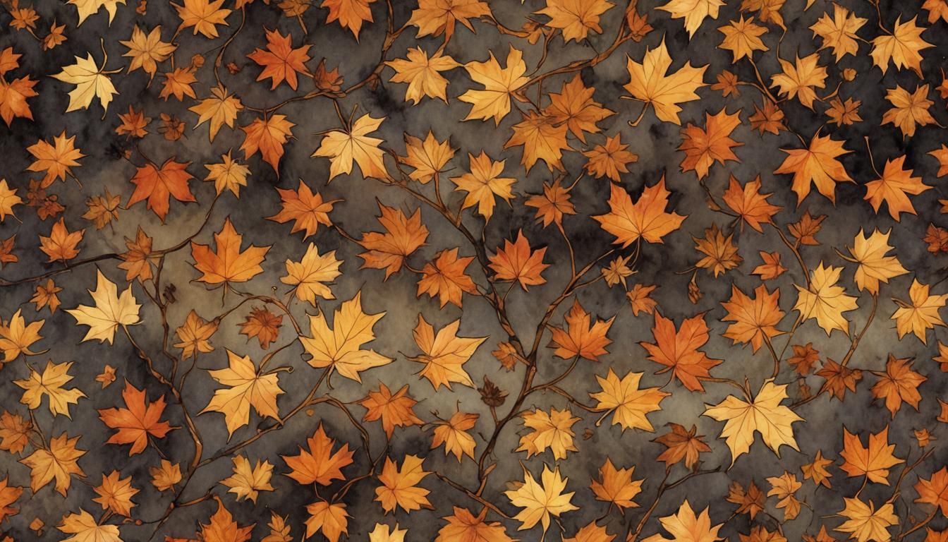 Autumn-Fairy Silhouette in Watercolor Patchwork Style