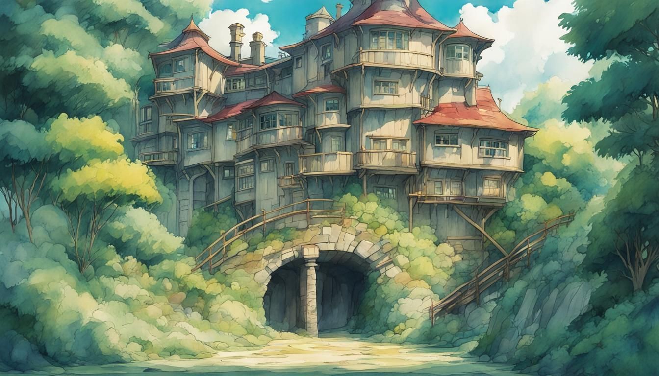 Howl's Moving Castle: Abstract Watercolor Design