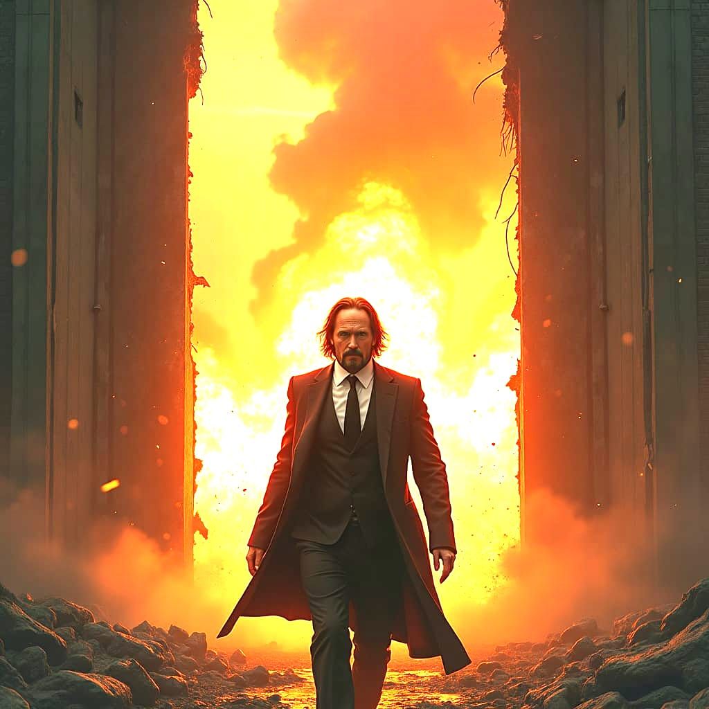 Dramatic Exit From Explosion: Digital Matte Painting