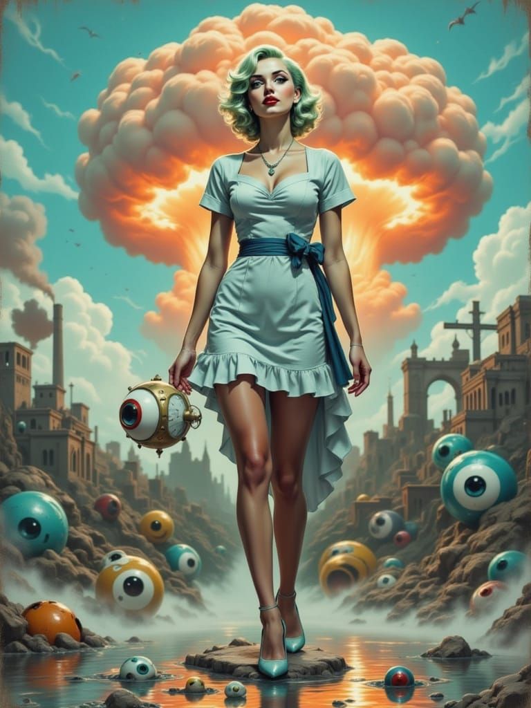 Apocalyptic Landscape with Fragmented Iconography in Pop Sur...