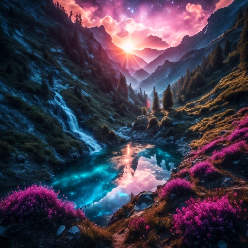 Goddess of Summer Serenade in Hyperrealistic Nature Scene