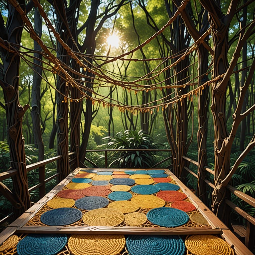 Abstract Observation Platform in Expressionist Style