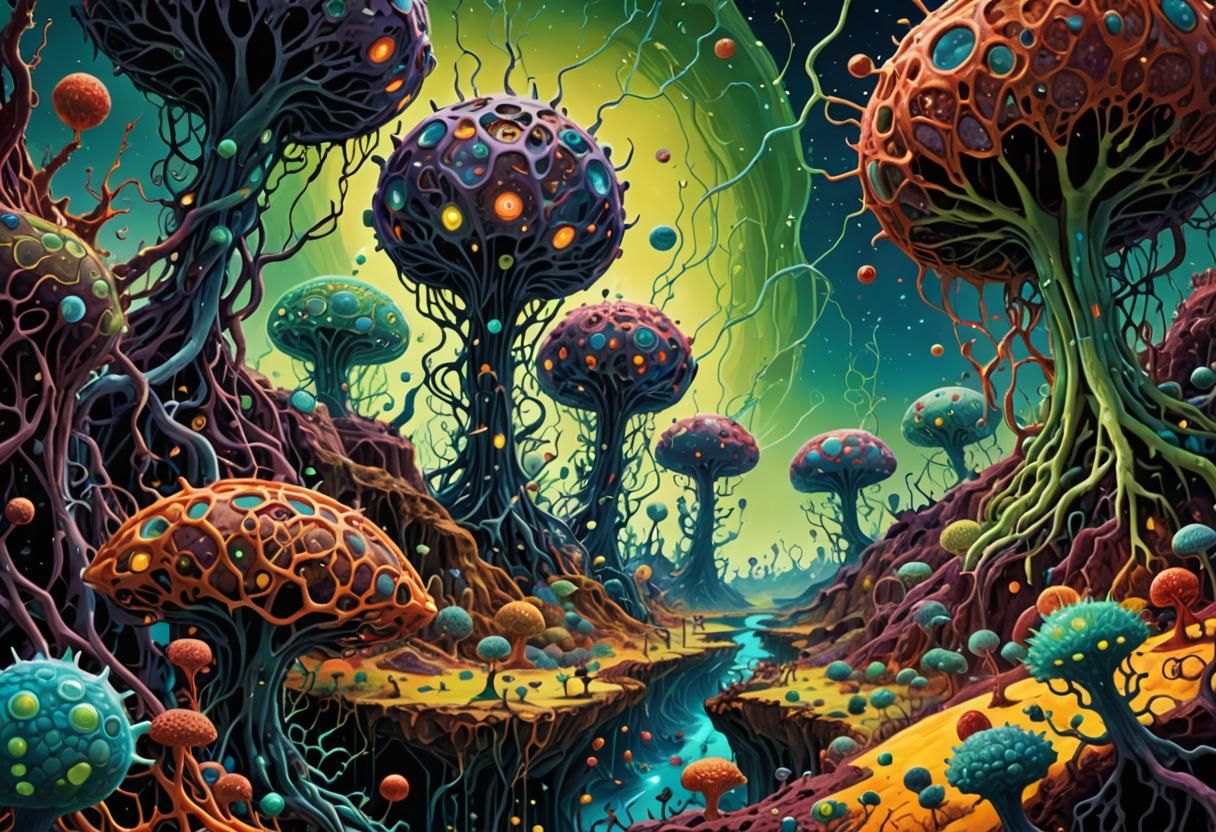 Biomechanical Odyssey in Vibrant Colors