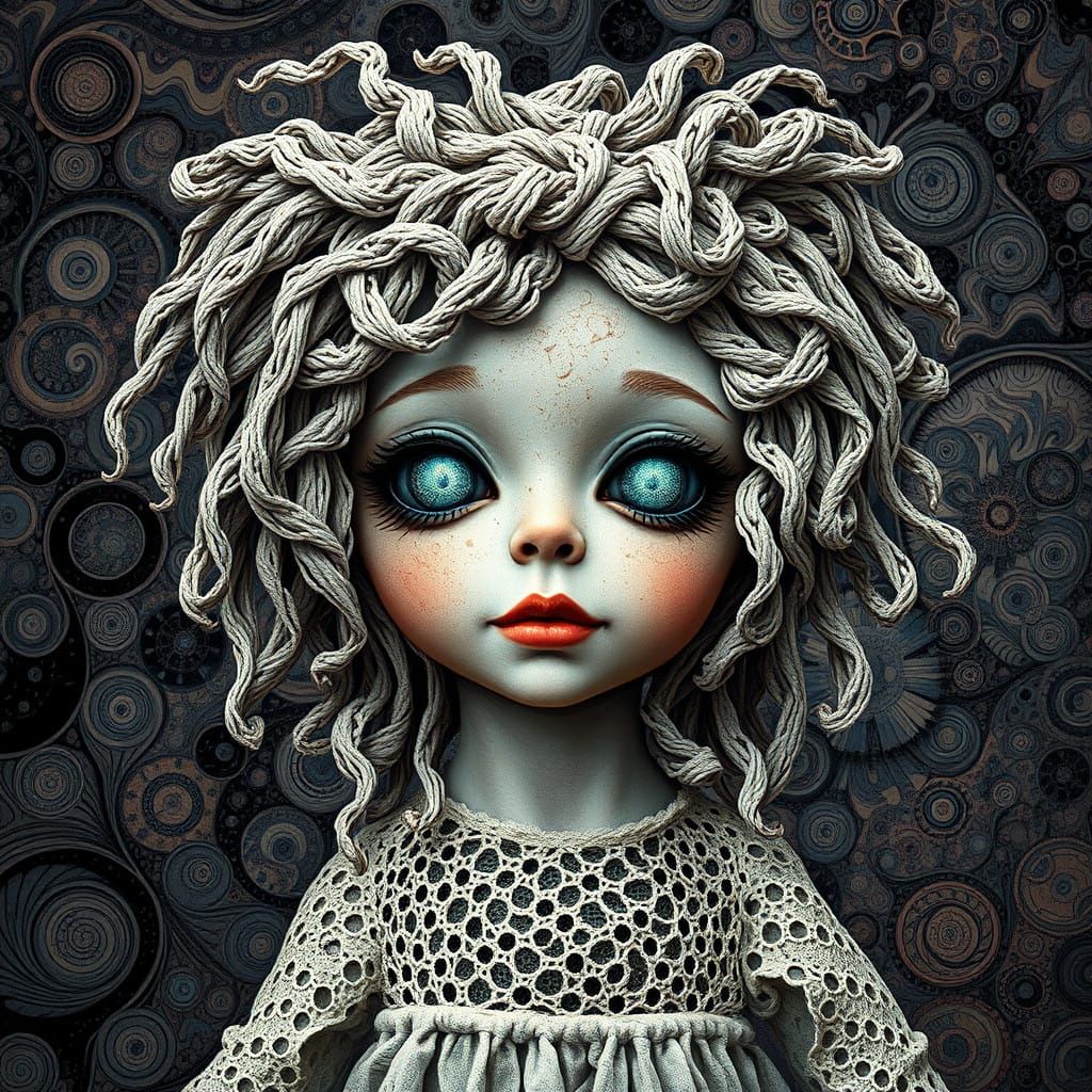 Ethereal Rag Doll in Cosmic Landscape