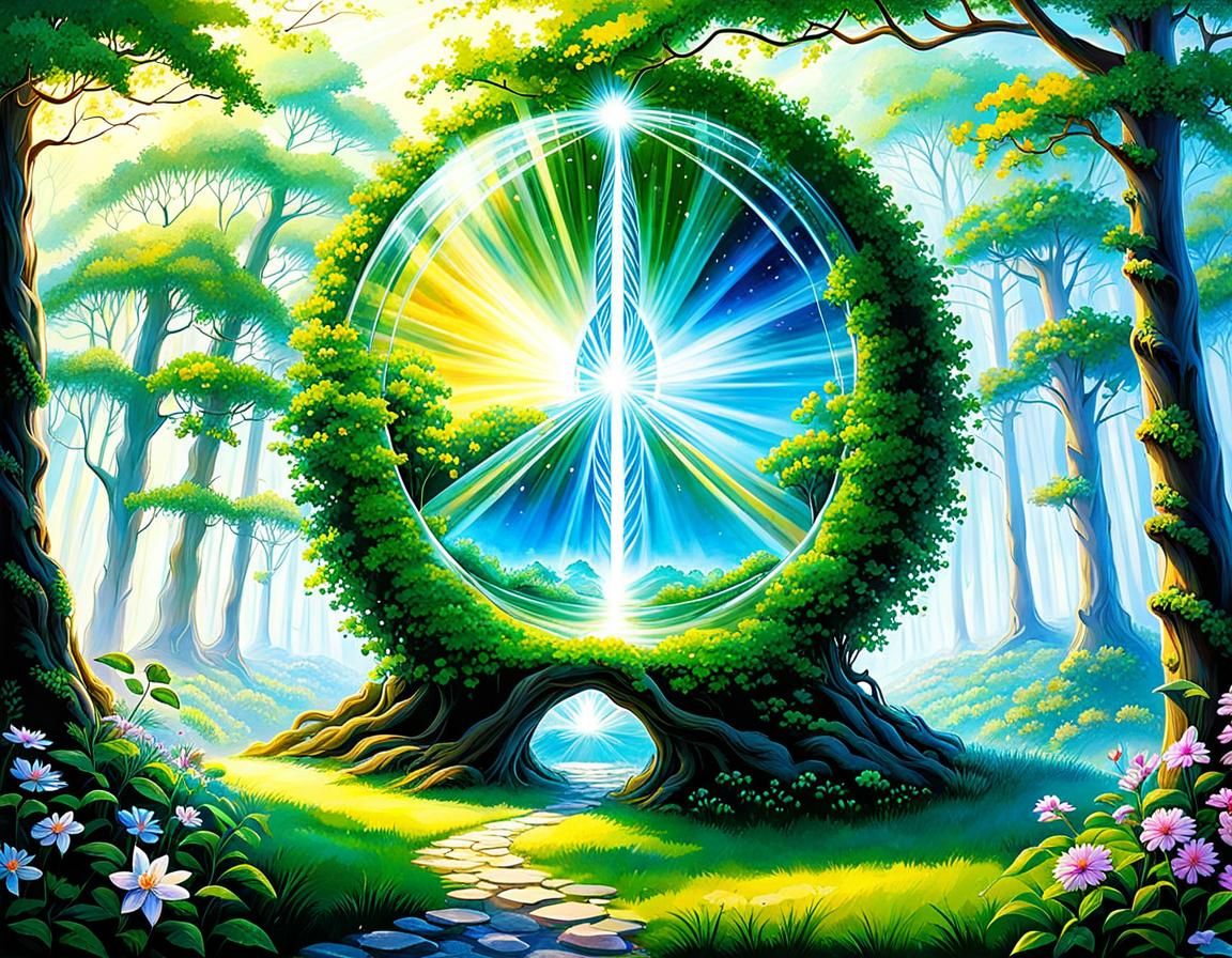 Peaceful Nature Scene Radiating Healing Energy