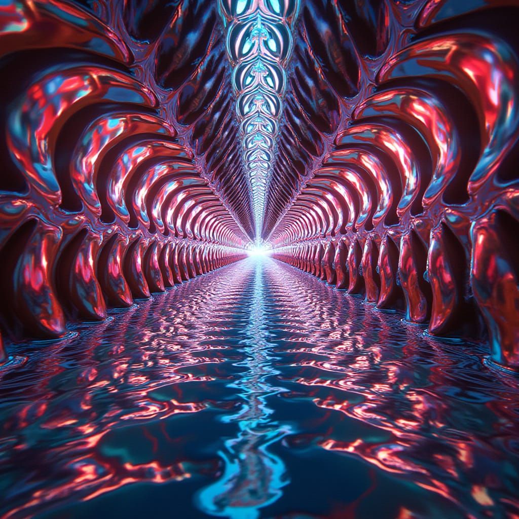 Mesmerizing Kaleidoscope Optical Illusion with Neon Colors