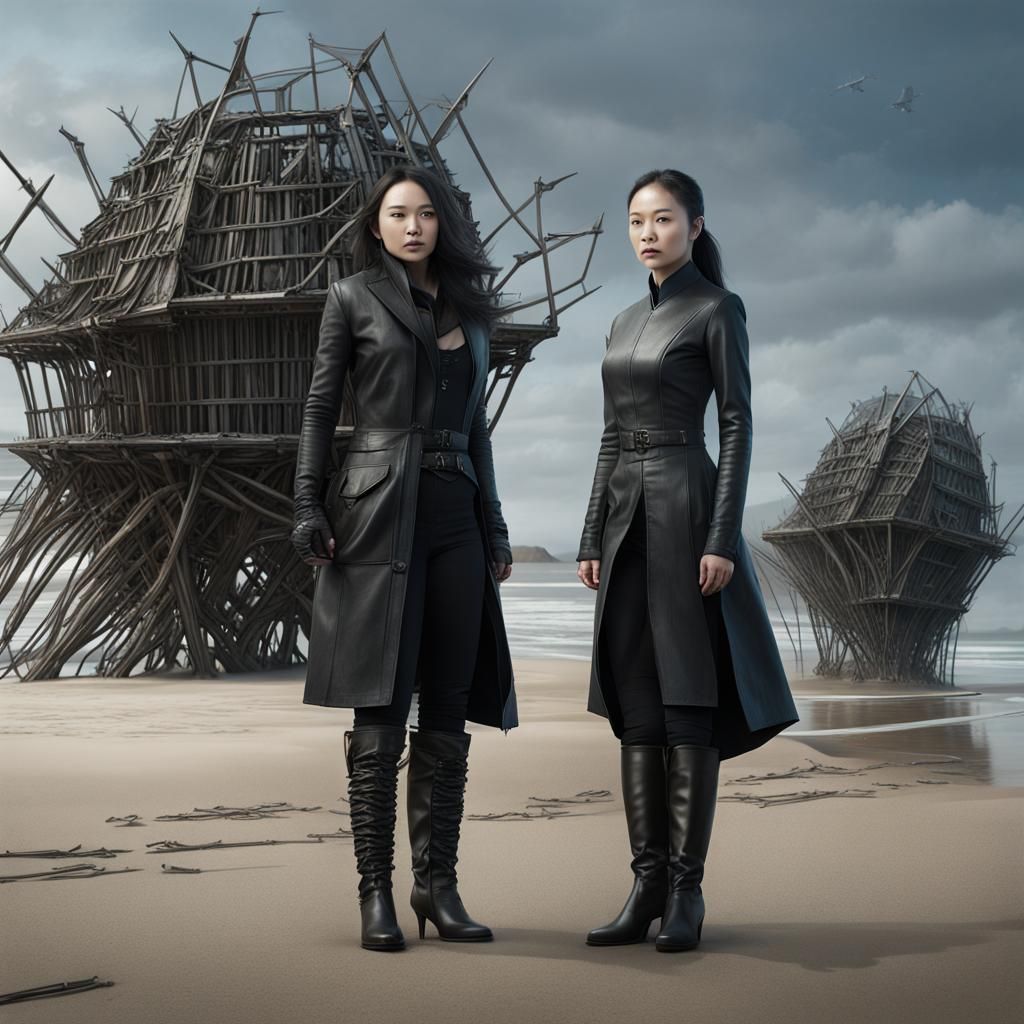 Kim Yo Jong and Strandbeests: Detailed Matte Painting
