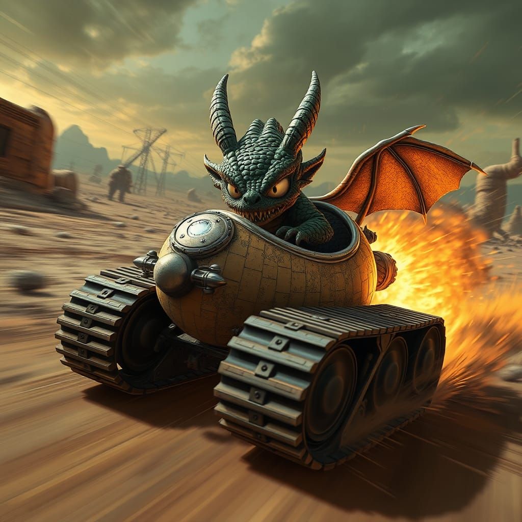 Chibi Races Through Wasteland in Mad Max Style