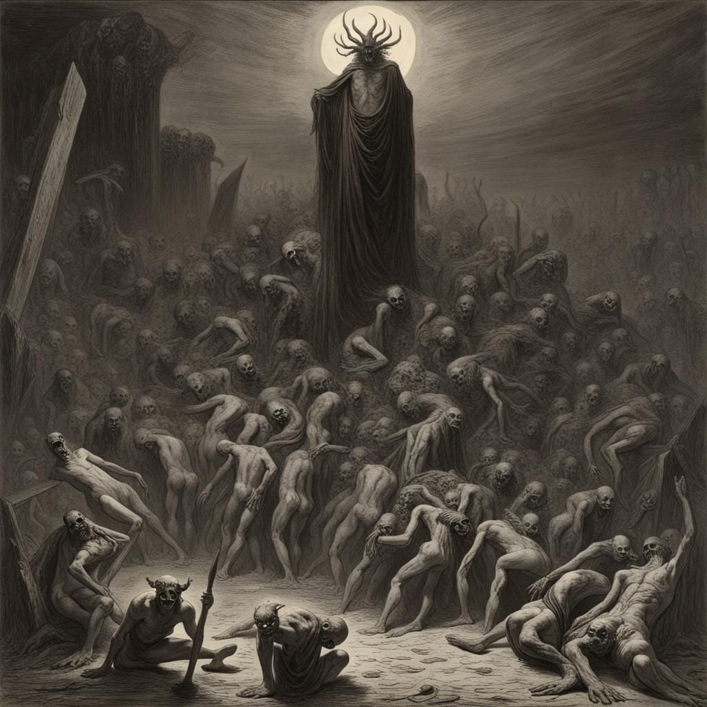 Infernal Horror Scene in Dark Fantasy Style