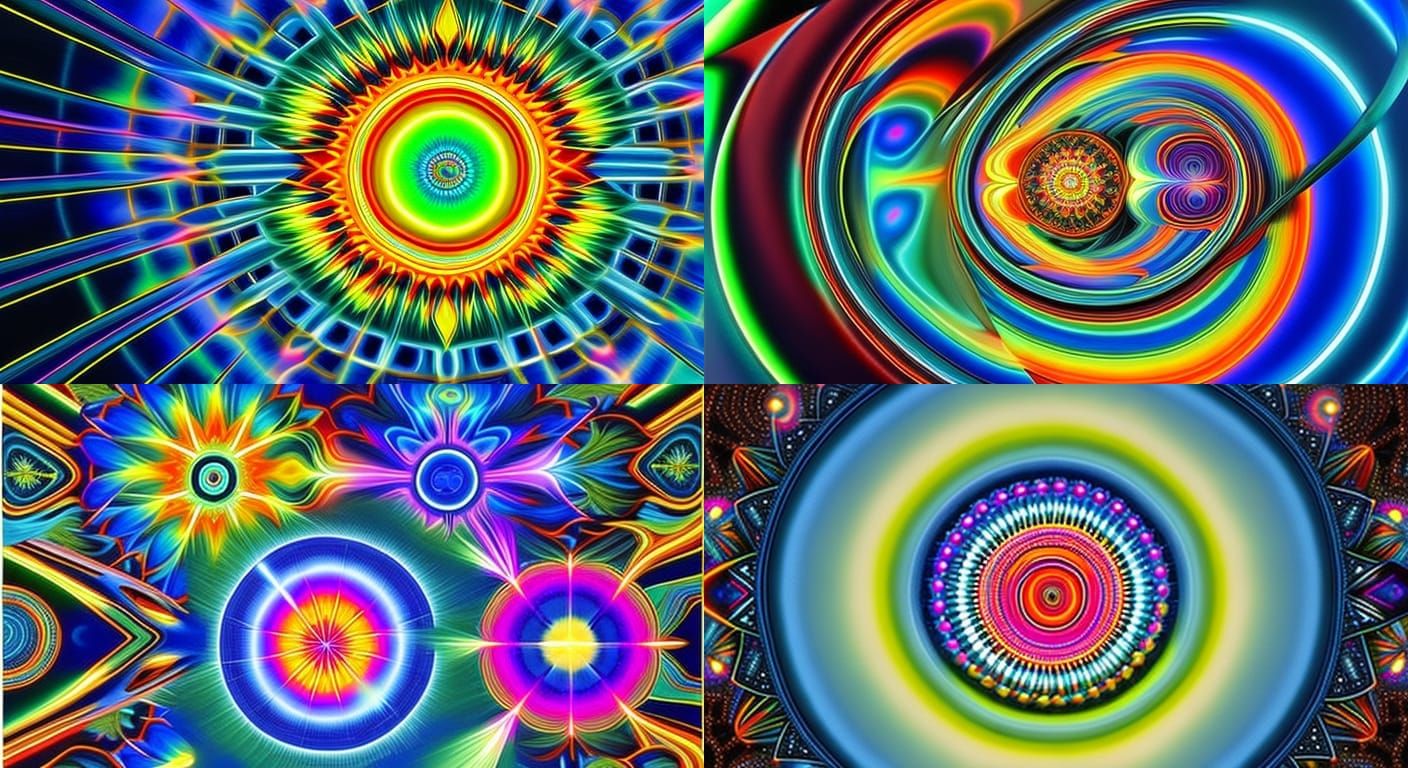 Hyperreal Psychedelic Mandala of Oxygen Atom