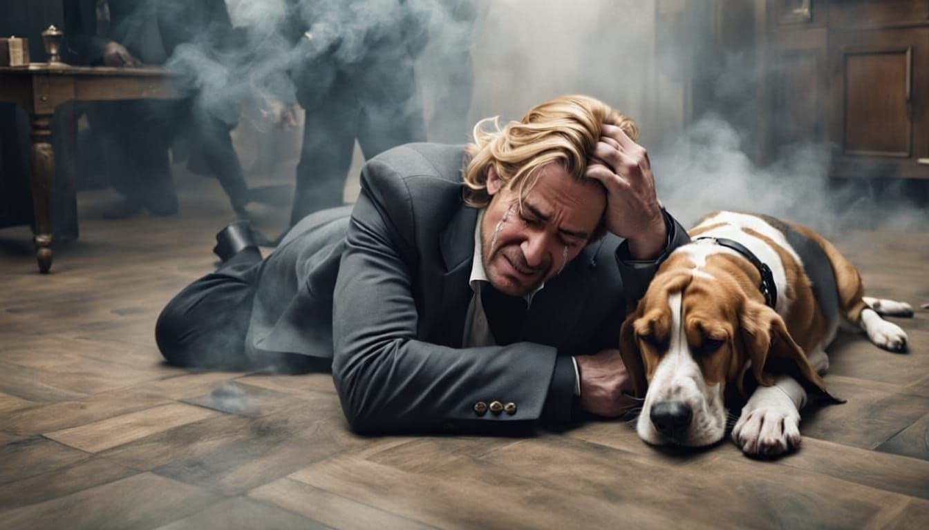 Man Cries Over Dying Basset Hound