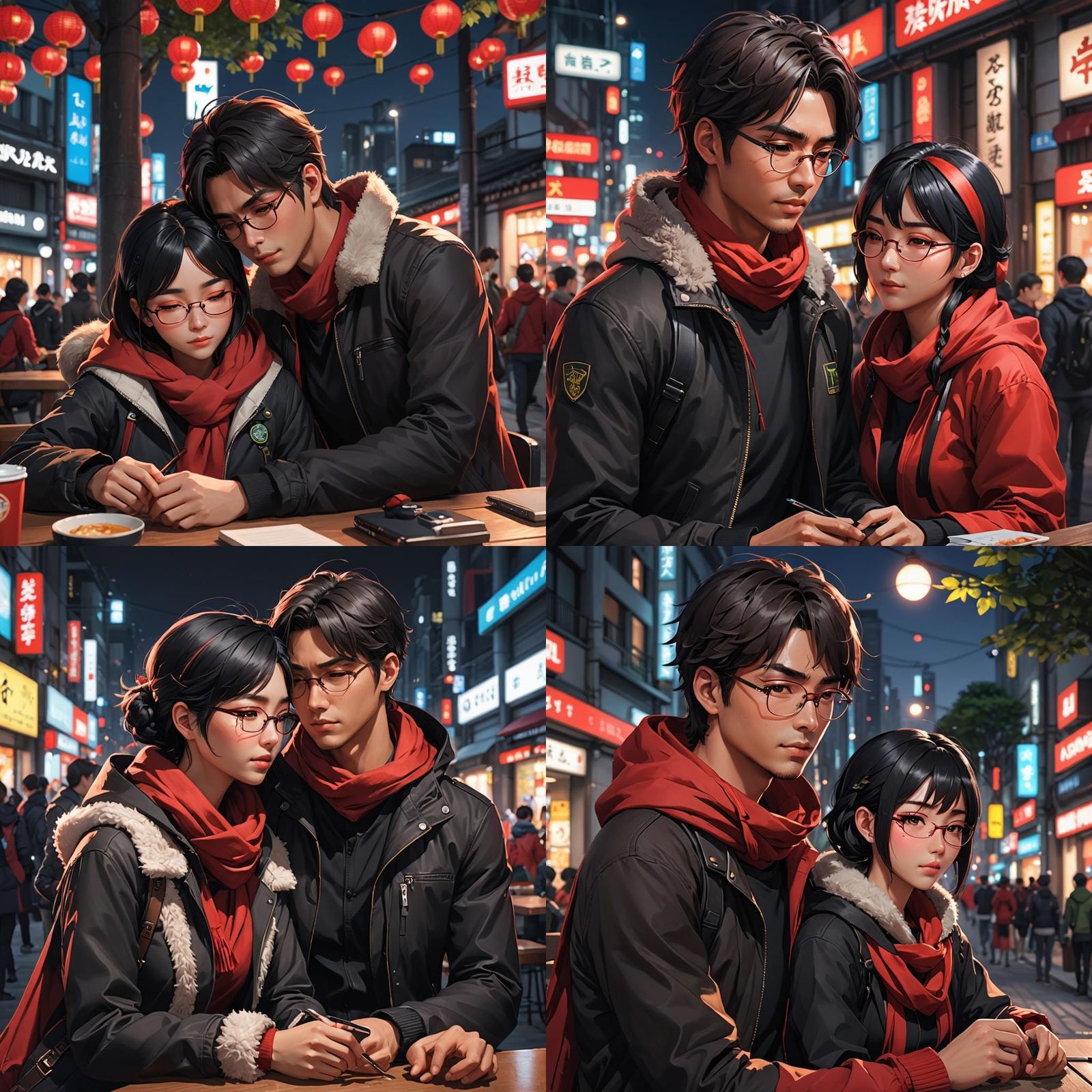 Brazilian Man Comforts Girl: 3D Anime Portrait