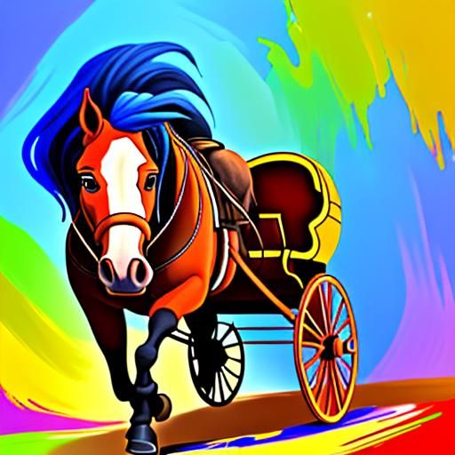 a cartoon of a horse.