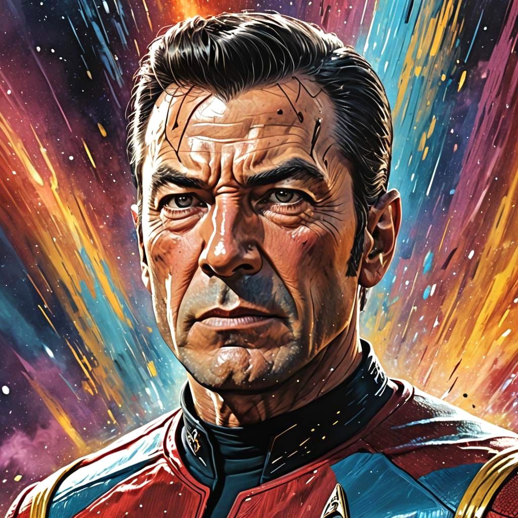 Hyperrealistic Spock Portrait in Splash Art Style