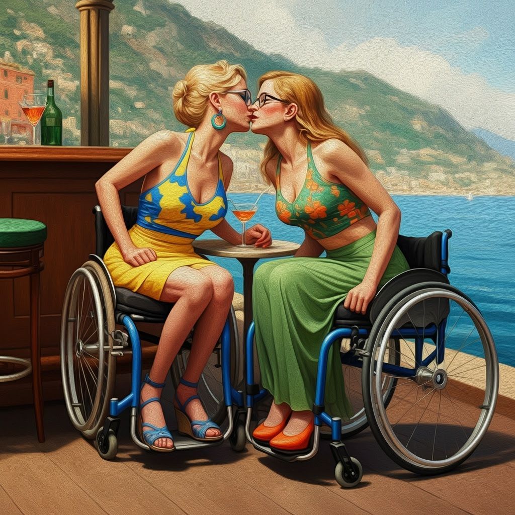 Romantic Riviera Moment: Two Women in Love