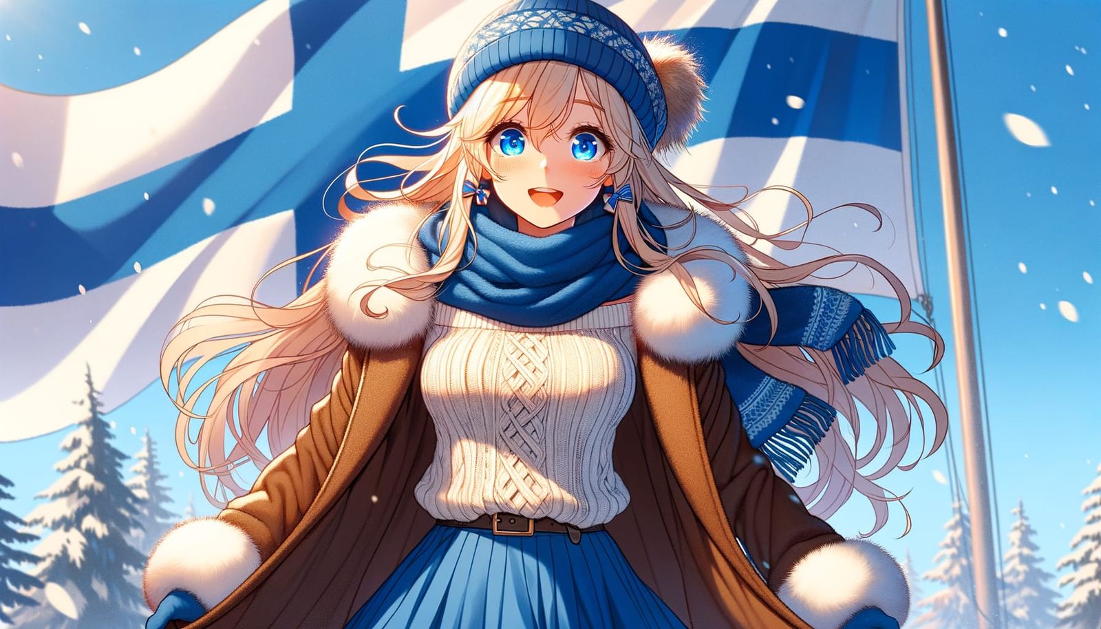 Winter Celebration in Anime Style