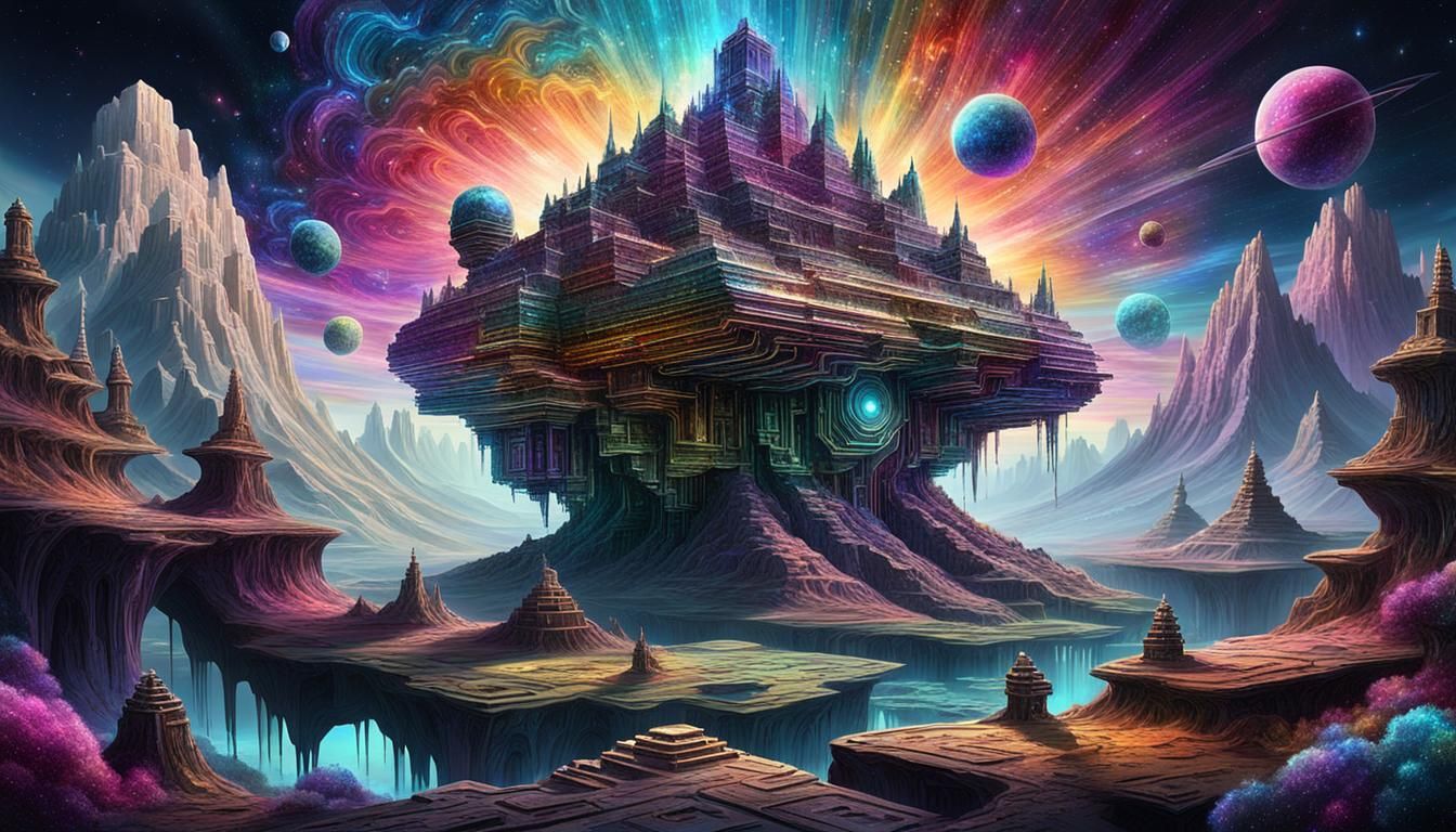 Fantastical Bismuth Landscape: Cosmic Temple