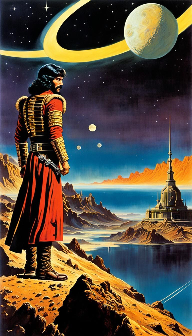 1970s Sci-Fi Movie Poster: Space Pirate and the Golden Moon
