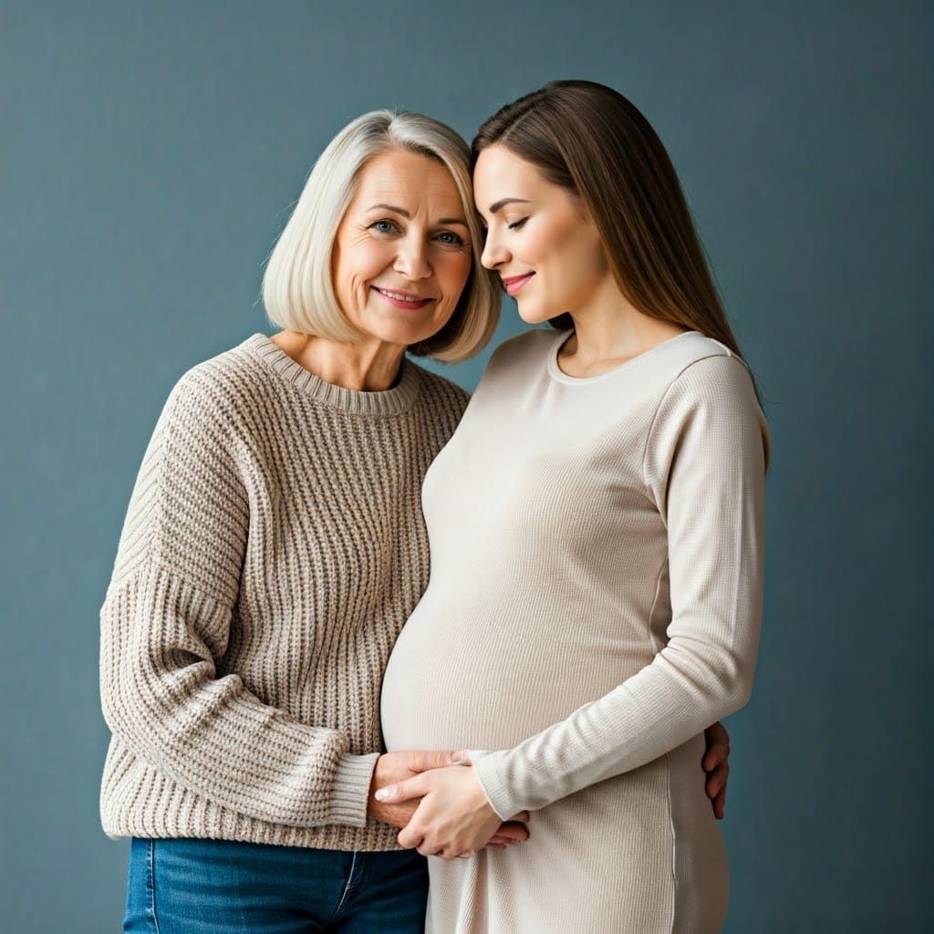 Warm Motherly Love in Soft Naturalistic Style