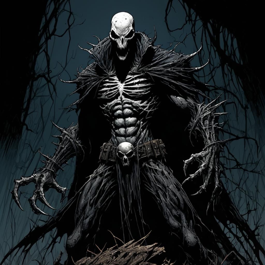 Grimdark Scene in Chiaroscuro Style