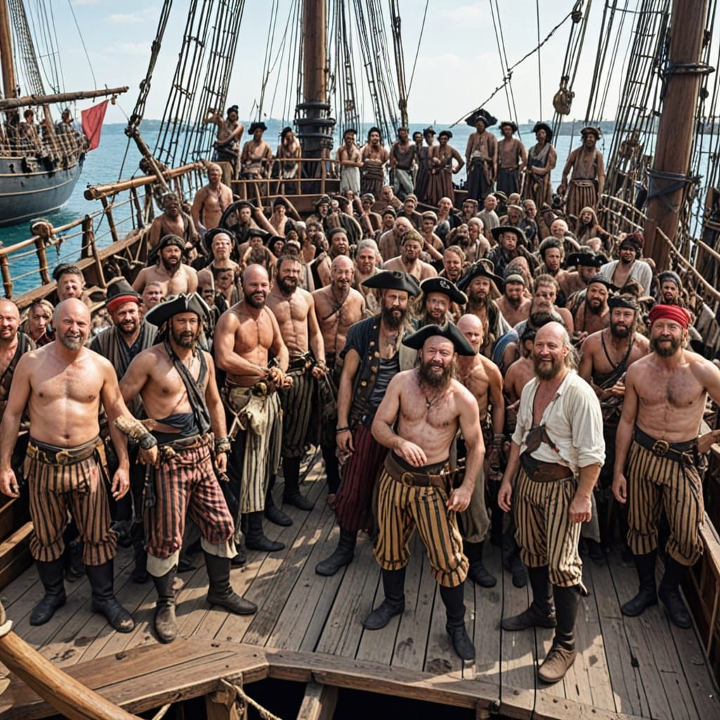 Pirates on a Frigate in 18th Century Style
