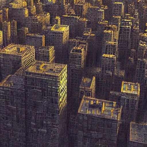 Detailed Matte Painting of a Busy City