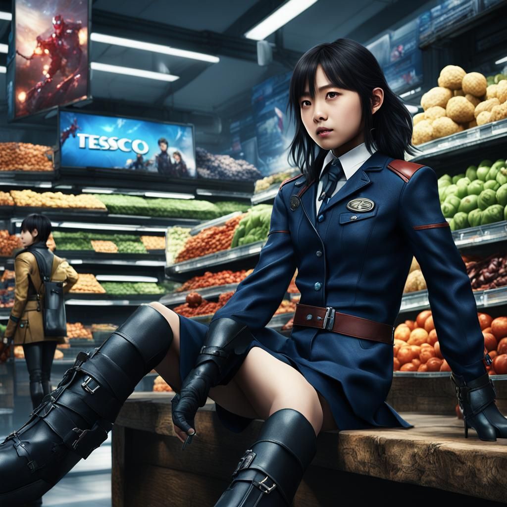Checkout Girl as Avengers Character: Detailed Matte Painting