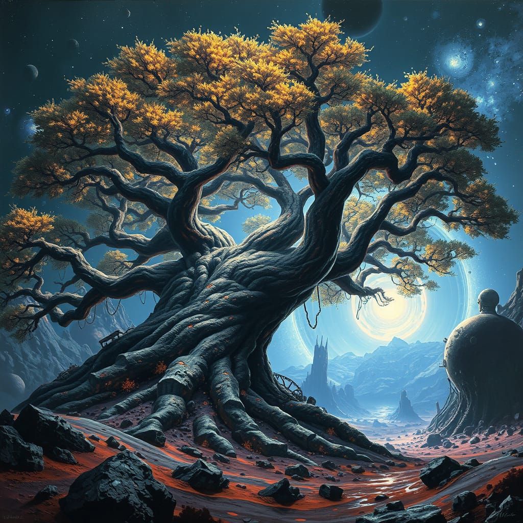 Ancient Cosmic Tree on Alien Planet