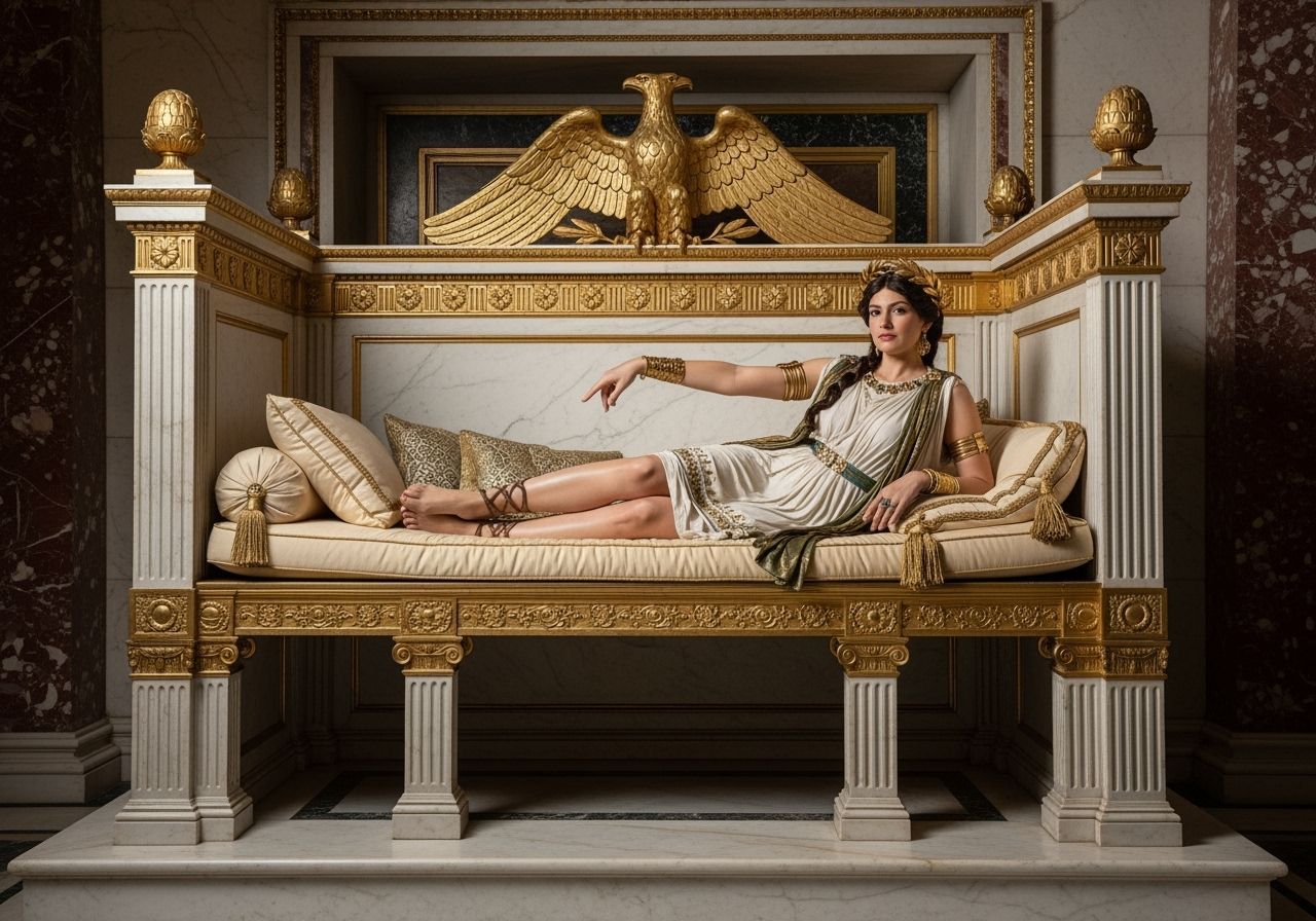 Empress Messalina on a Marble and Gold Triclinium