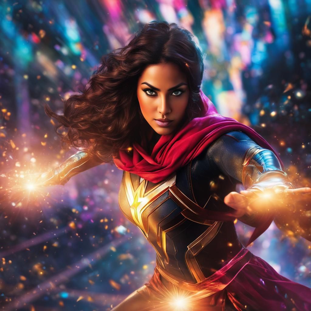 Maximalist Warrior with Nebulae Hands in Splash Art