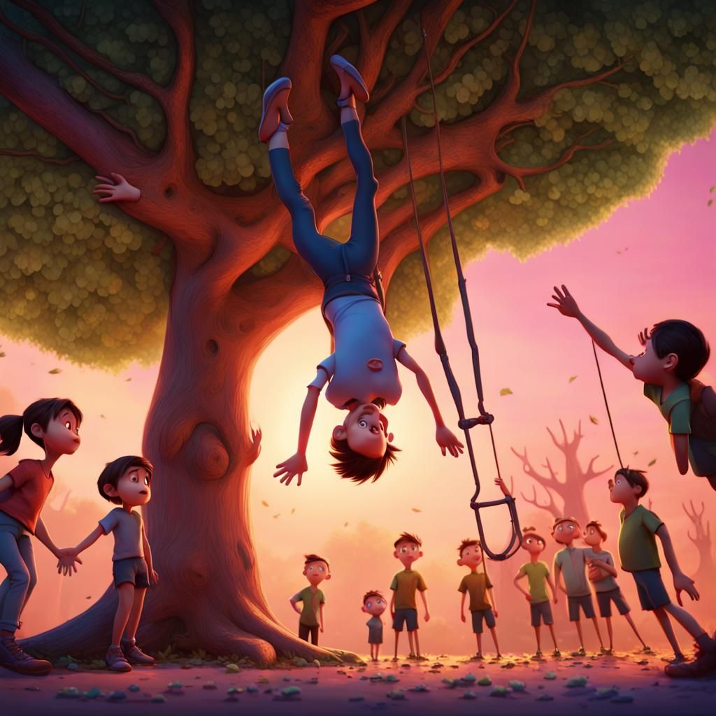 Children's Game Rendered as Pixar Concept Art