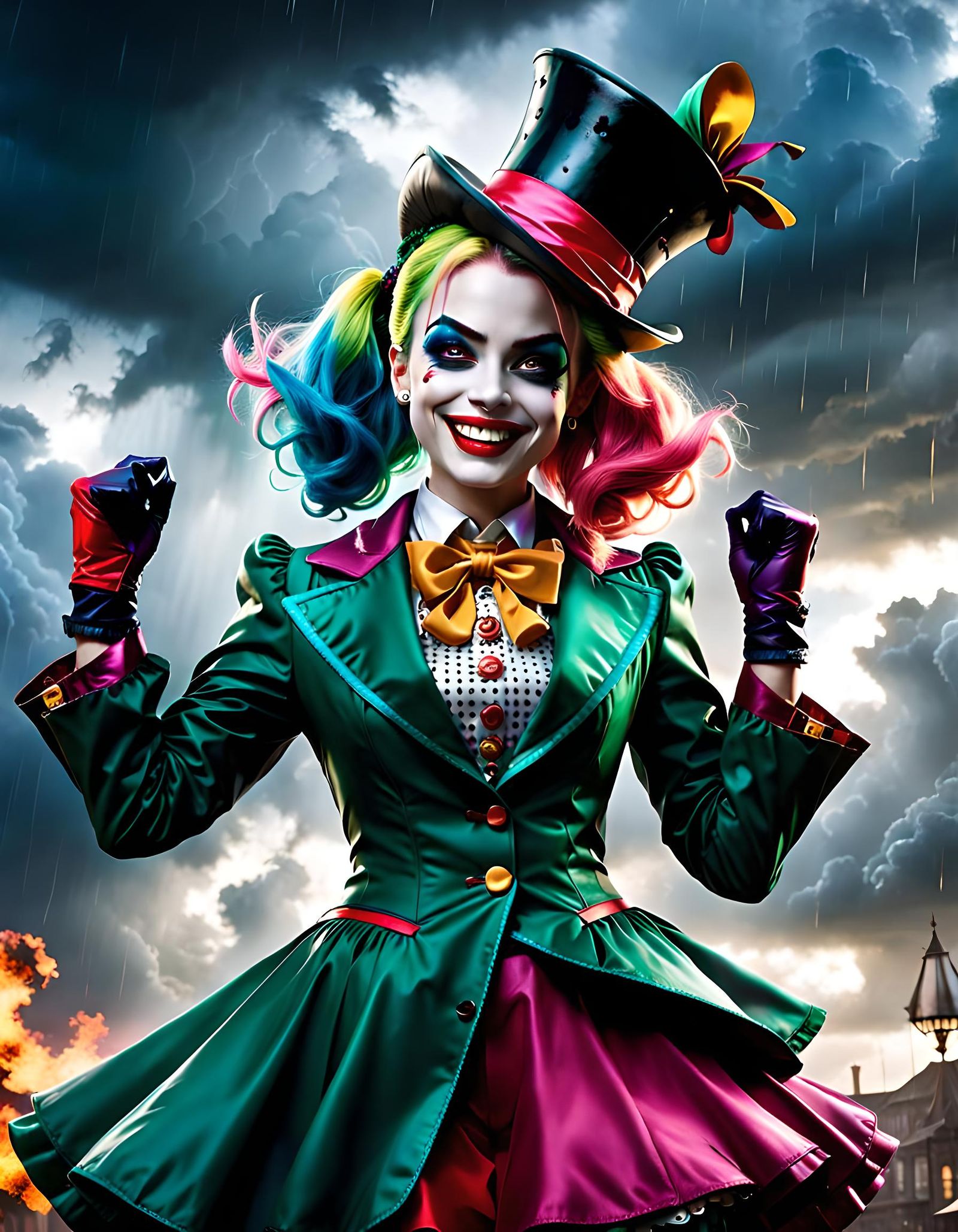 Harley Quinn as Mad Hatter: Dancing in the Storm