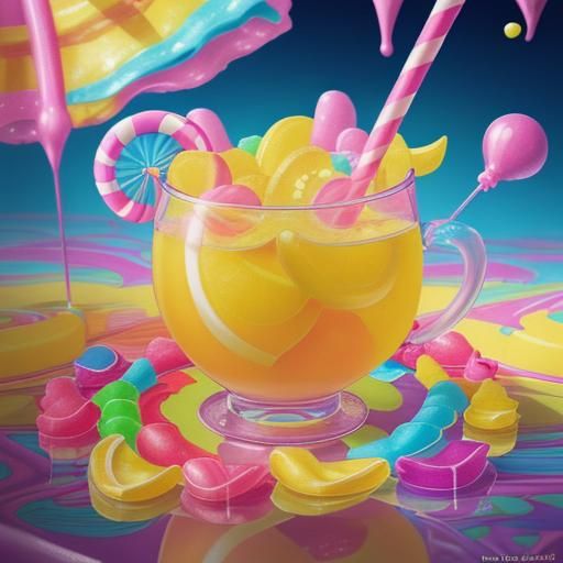 Whimsical Lemonade in Candy Art Style