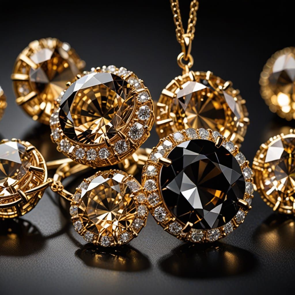 Dazzling Diamonds Fall from the Sky in a Golden Glow