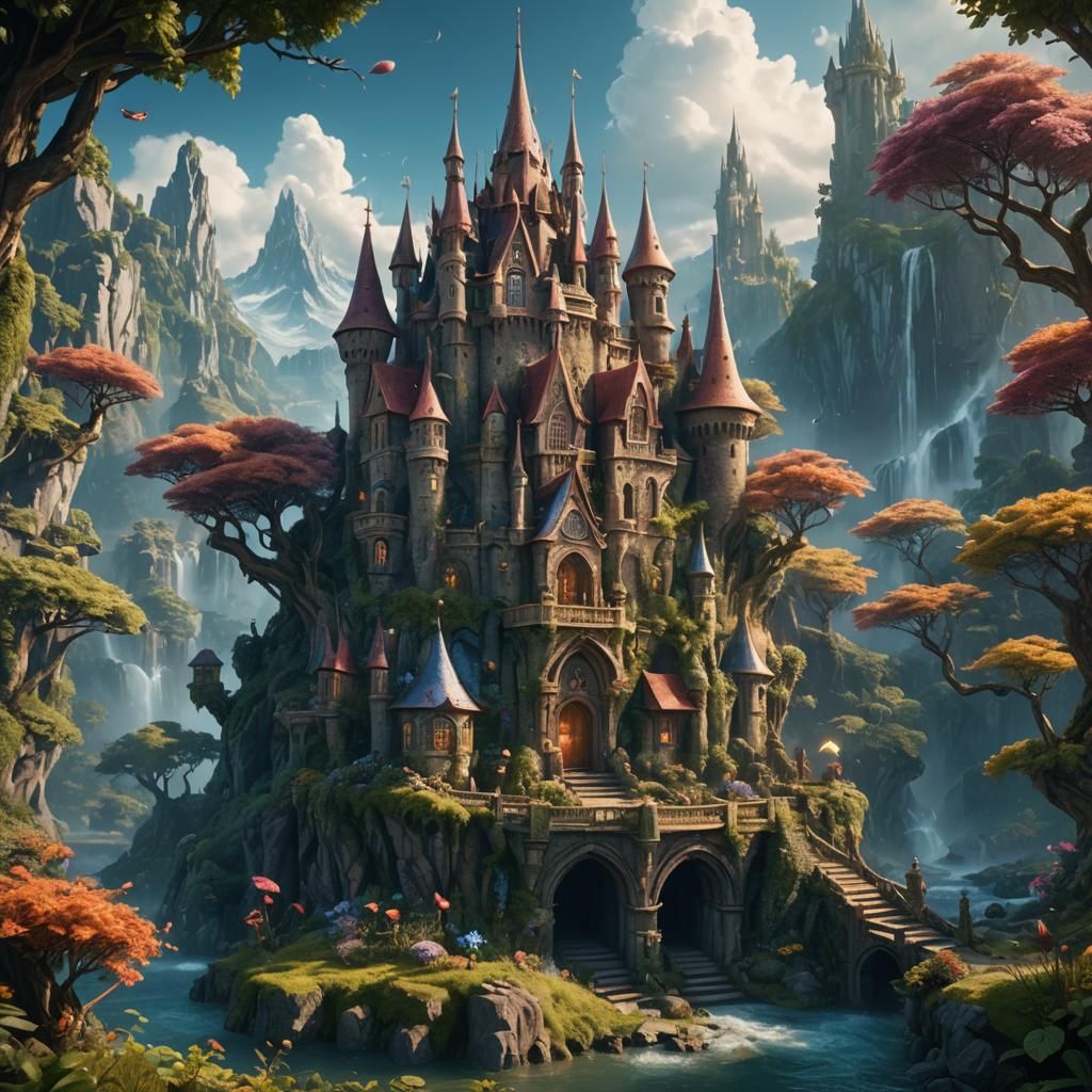Magical Fairy Movie Scene in Detailed Matte Painting