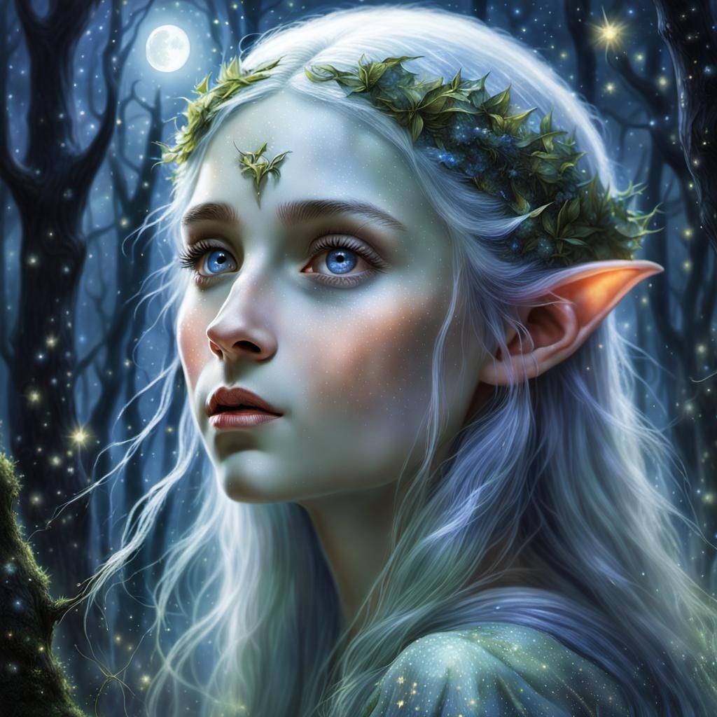 Enchanting Elf Portrait in Mystical Forest