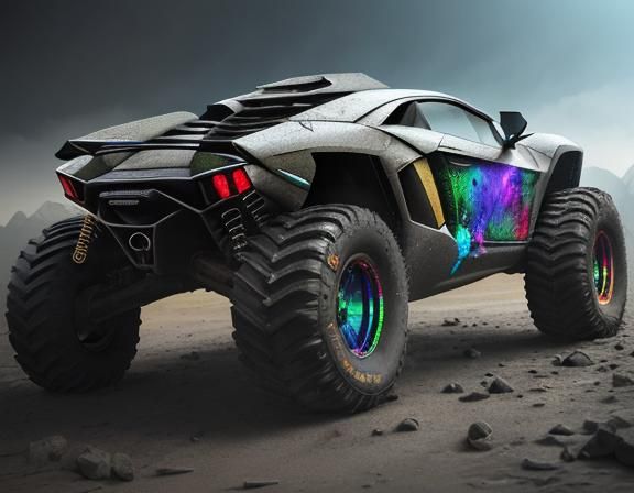 Post-Apocalyptic Monster Truck in Digital Painting Style
