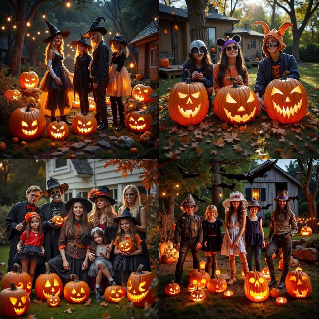 Teen Halloween Party with Jack-o-lanterns