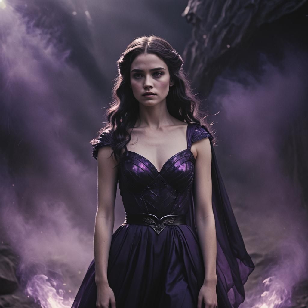 Stunning Dark Princess with Purple-Black Hair