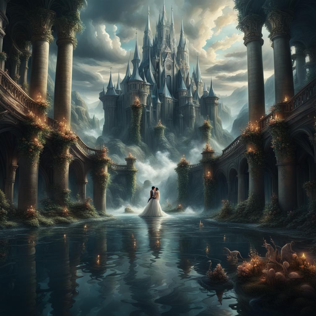 Fantasy Wedding of the Water Born: Epic Digital Art