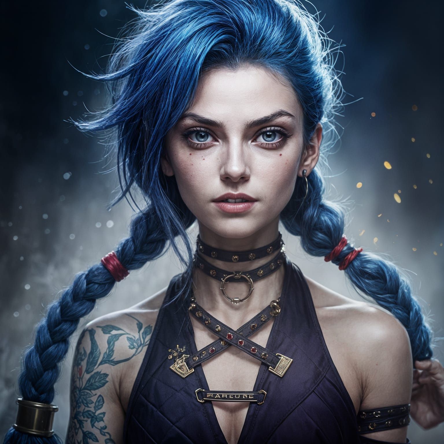 Mighty Jynx Unleashed in Metallic Watercolor