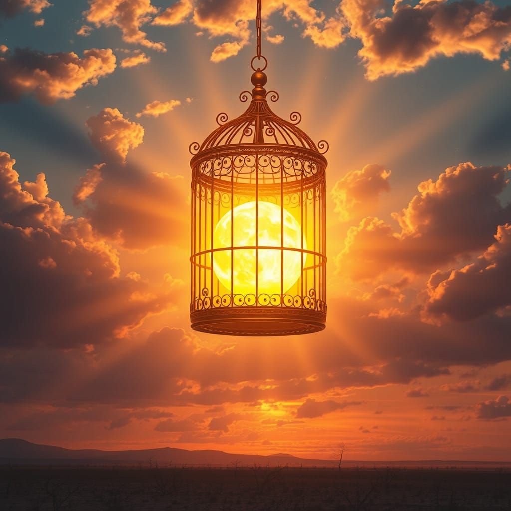 Sun Entwined in Majestic Golden Cage