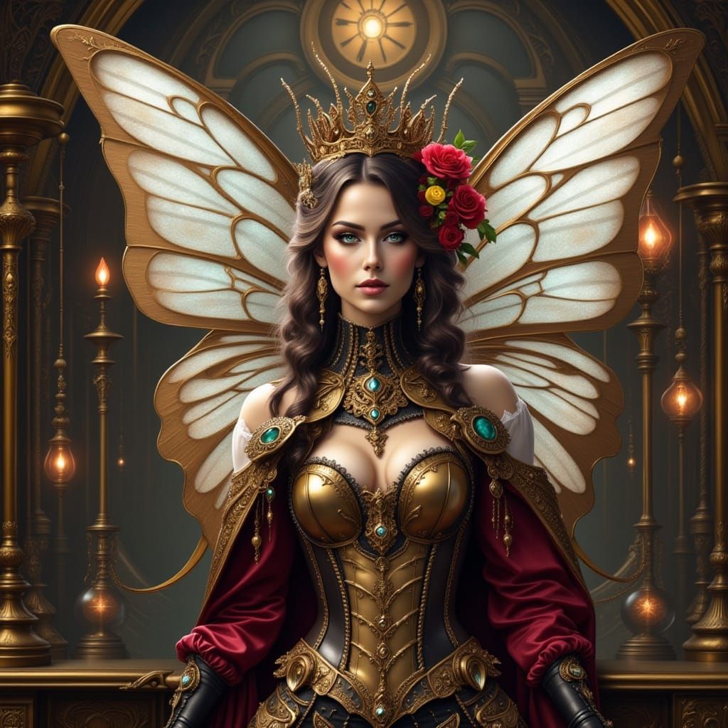 Steampunk Fairy with Mechanical Wings
