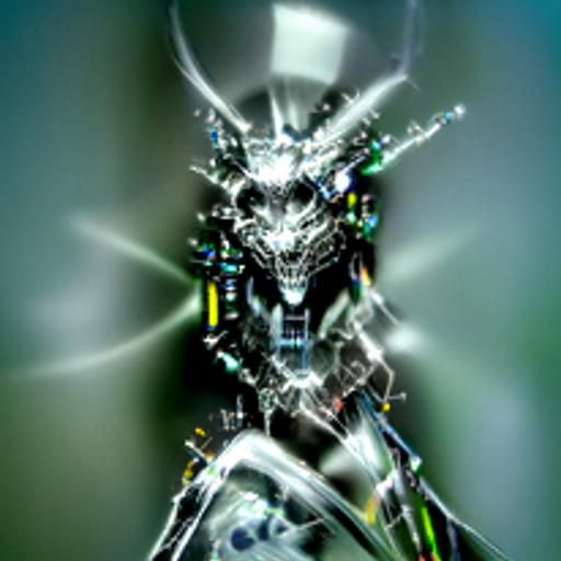 Cybernetic Insectoid Dragon in Steampunk Glitch Art