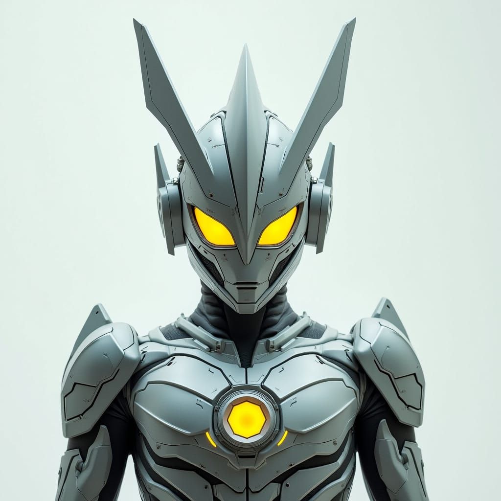 Futuristic Ultraman Machine Design with Horns